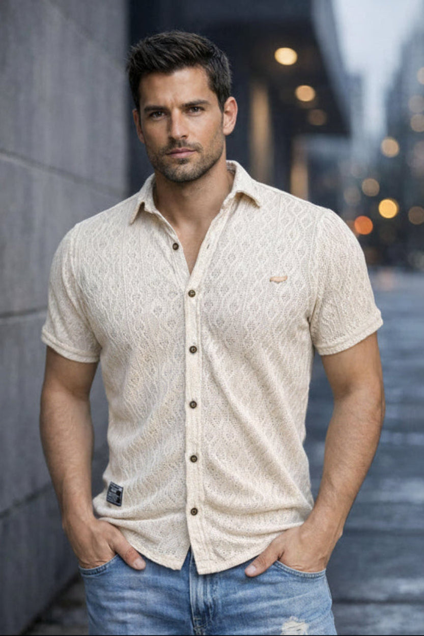 Camisa Texturizada Malla Premium ARK - Manga Corta